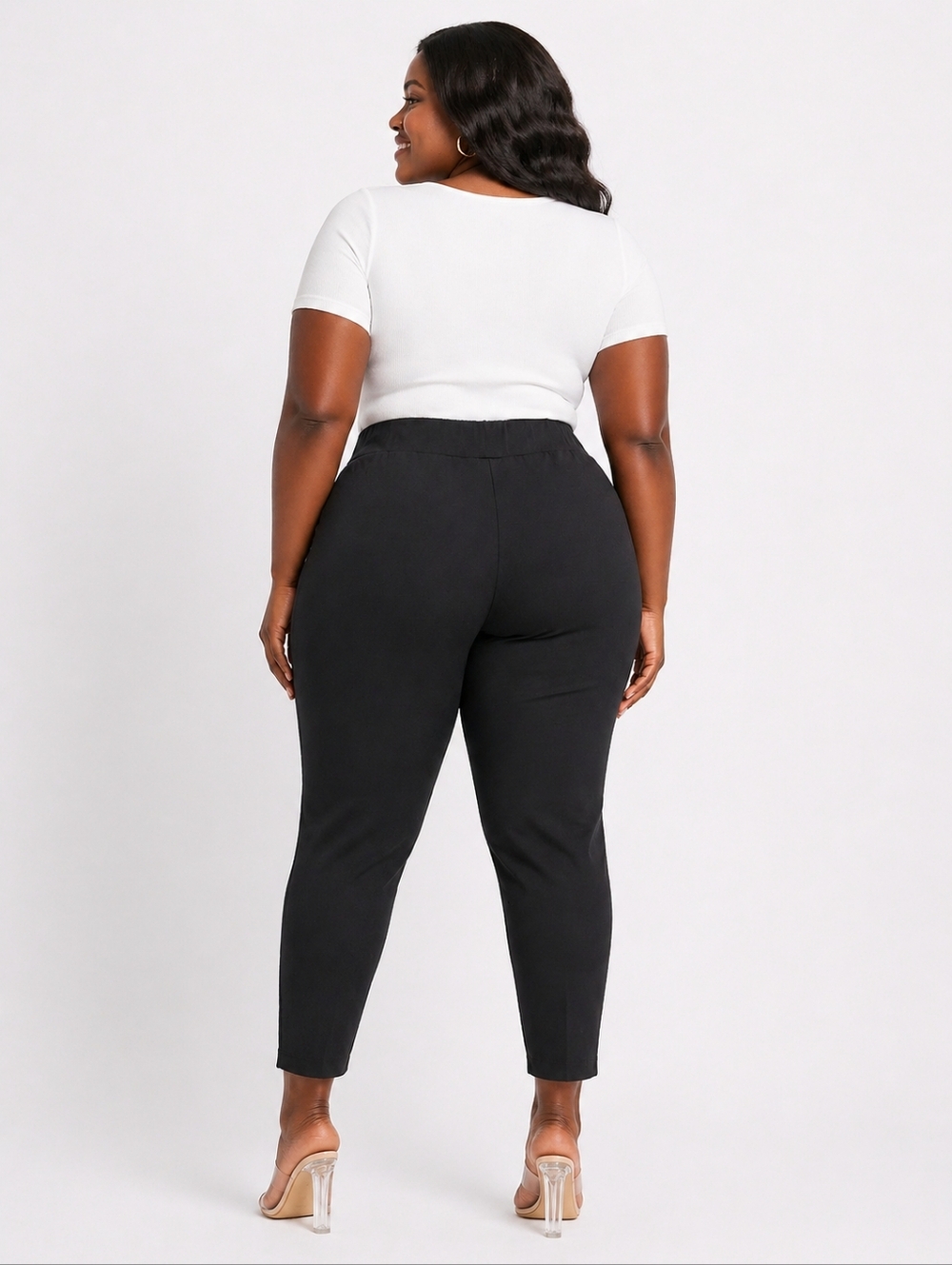 Plus Size Black Pants with Gold Accent Size 20 - Picture 2 of 4